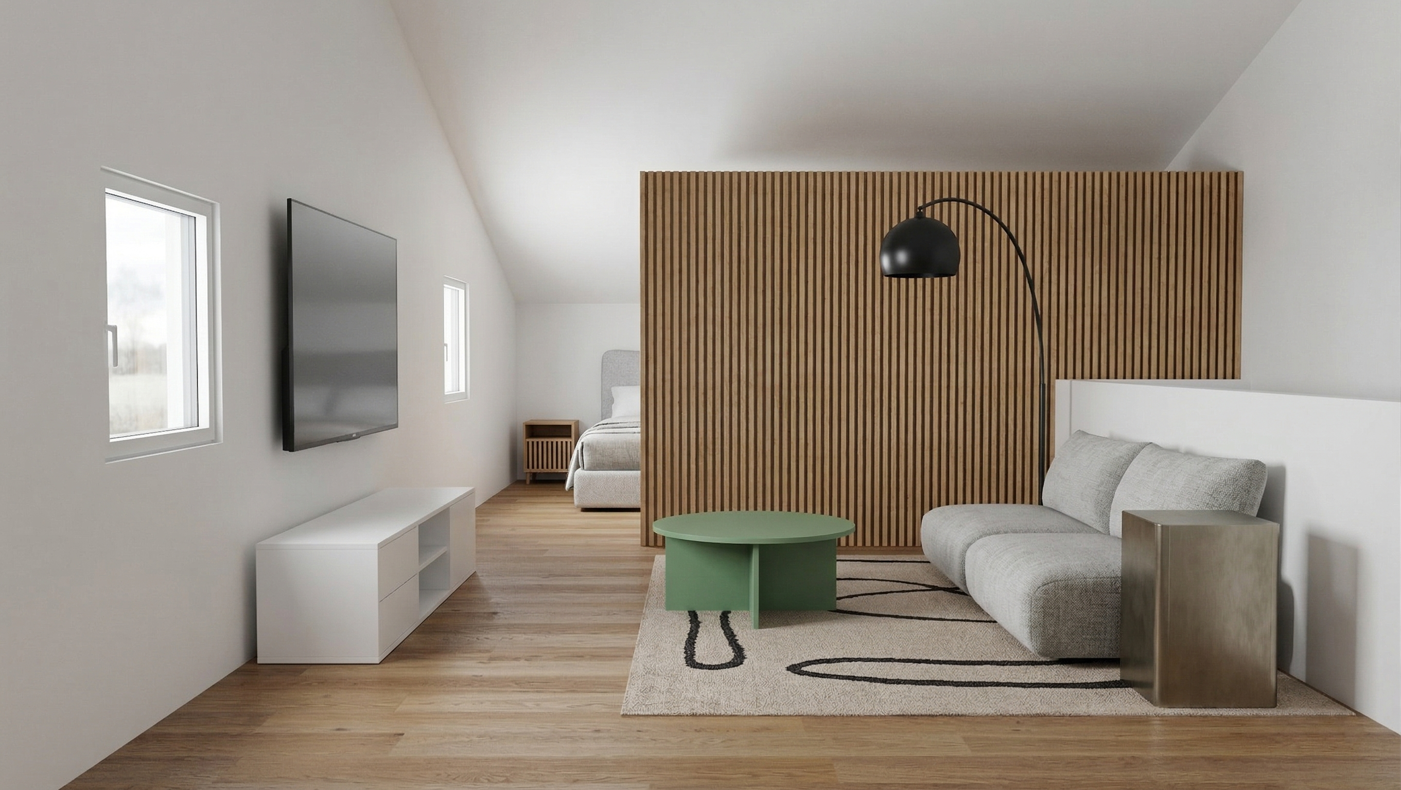 Render fotorrealista dormitorio juvenil